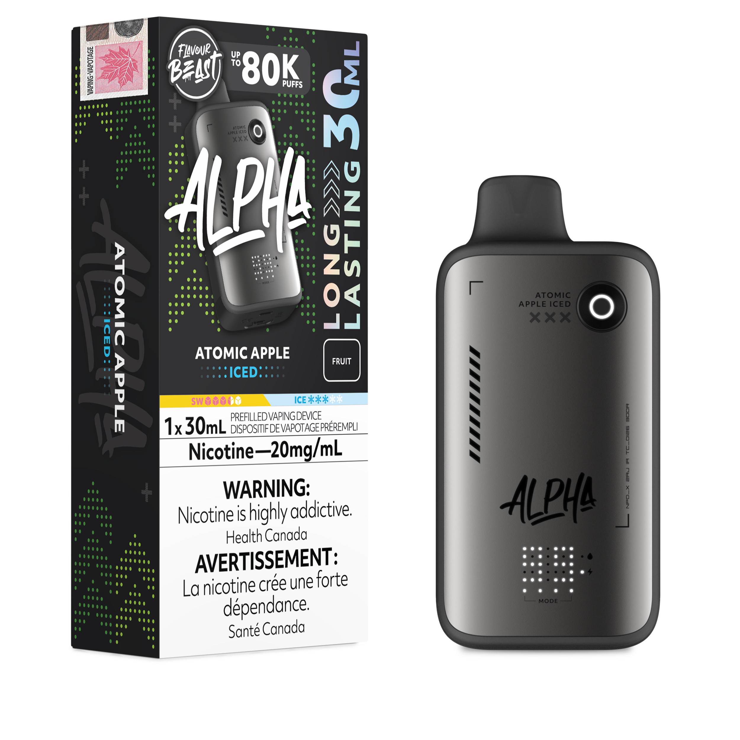ATMOIC APPLE - Flavour Beast Alpha 80K - 20MG - 4pc/Carton [ON]