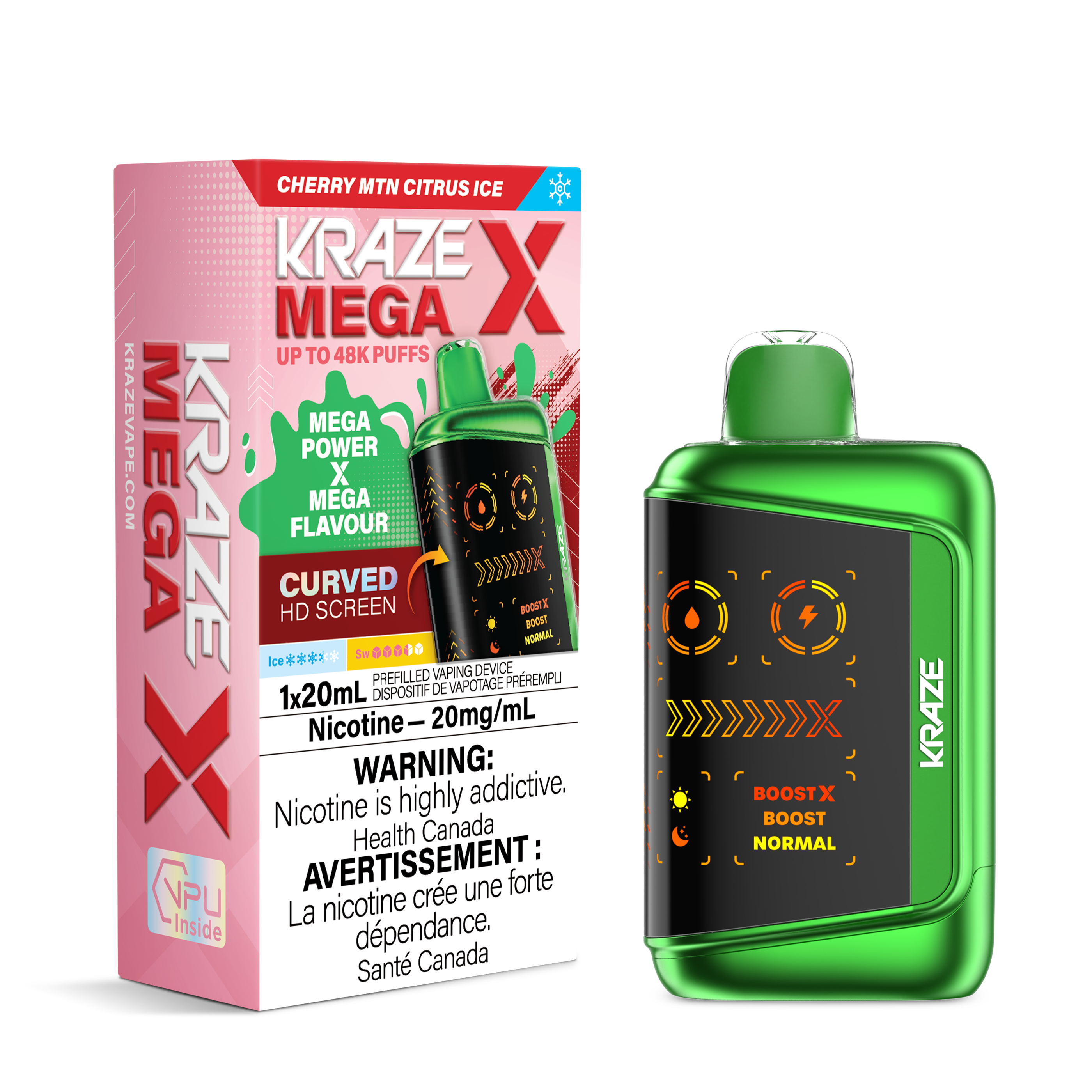 CHERRY MTN CITRUS ICE - Kraze Mega X 48k - 4pc/Carton [ON]