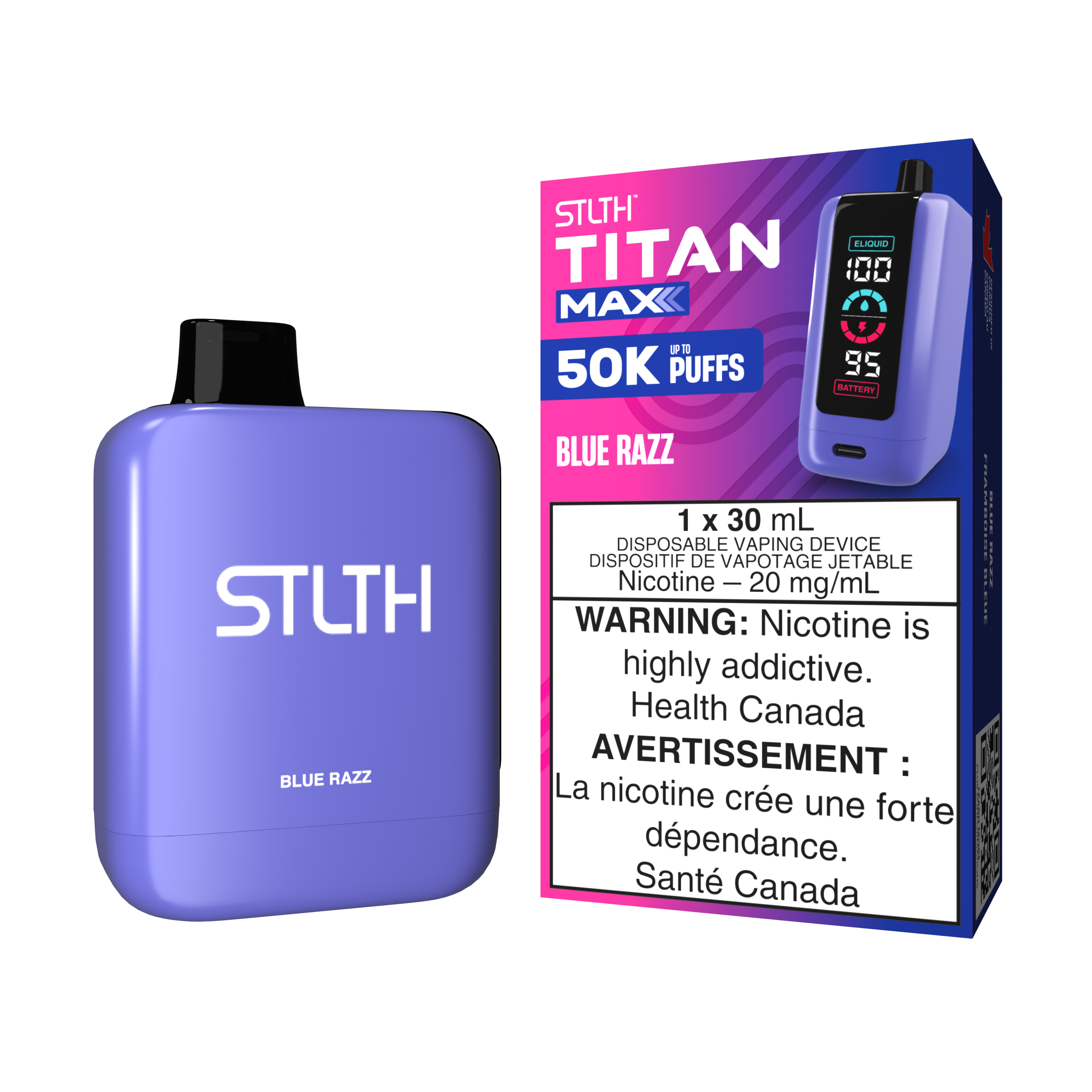 BLUE RAZZ - STLTH TITAN MAX 50K- (4PCS/CTN) [ON]