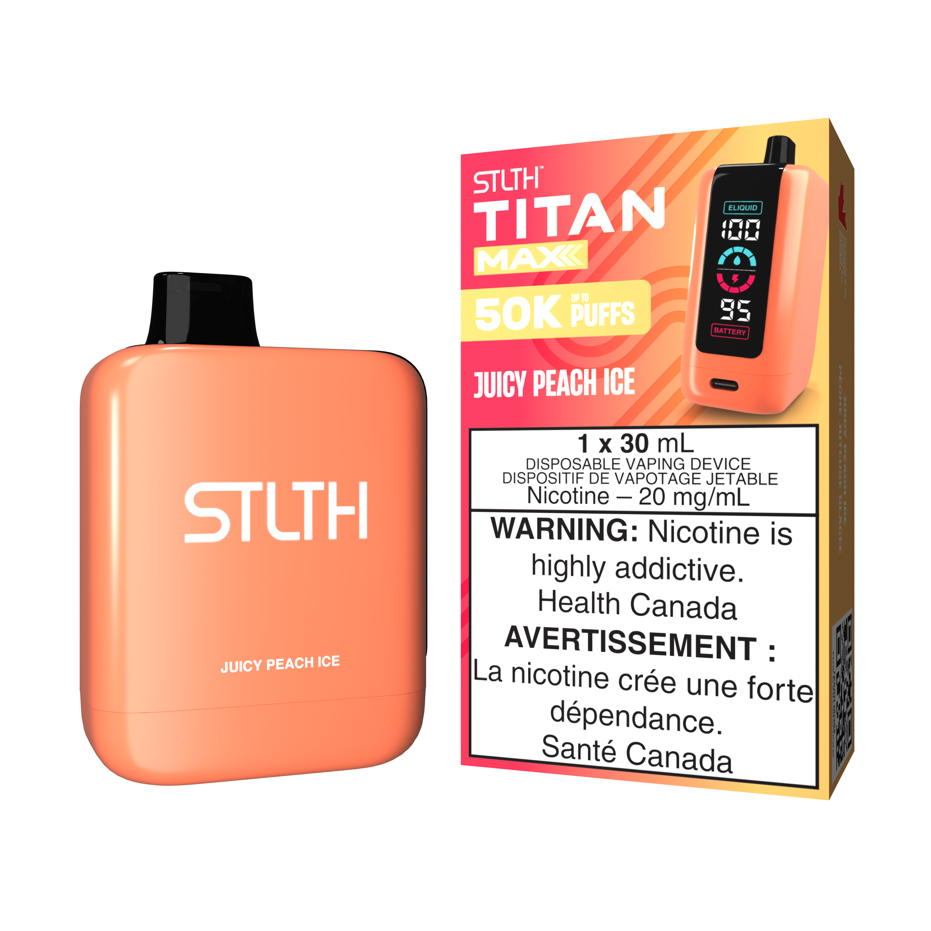 JUICY PEACH ICE - STLTH TITAN MAX 50K- (4PCS/CTN) [ON]