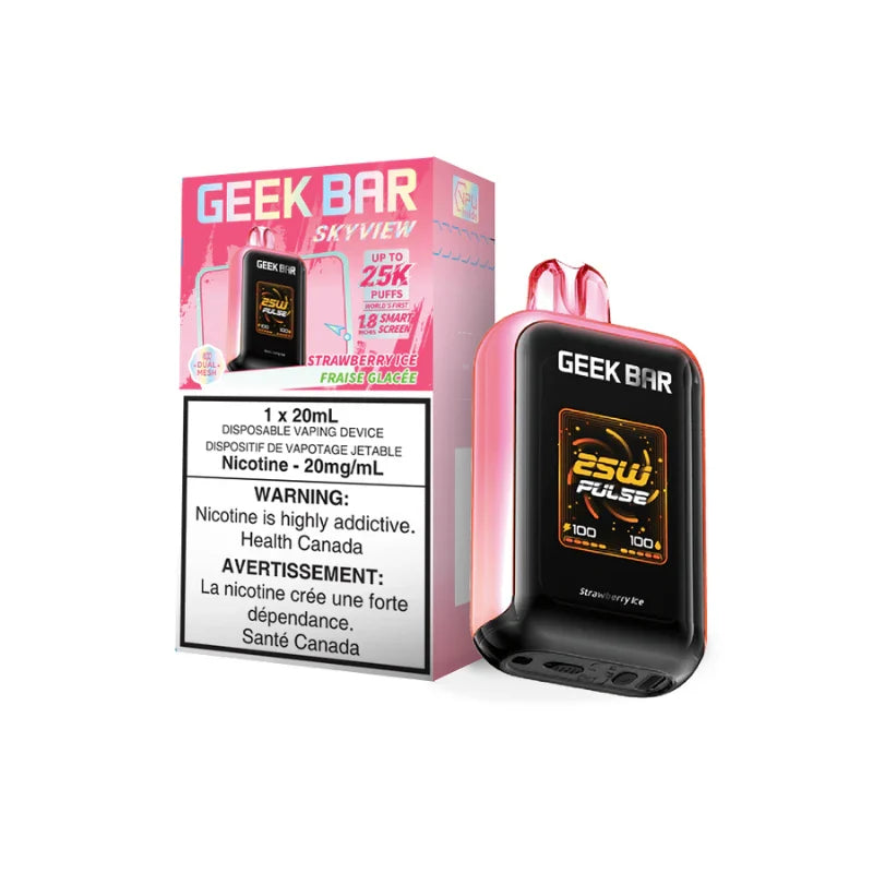 STRAWBERRY ICE - Geek Bar Sky View 25K - 20mg - 5pk/box - [ON]