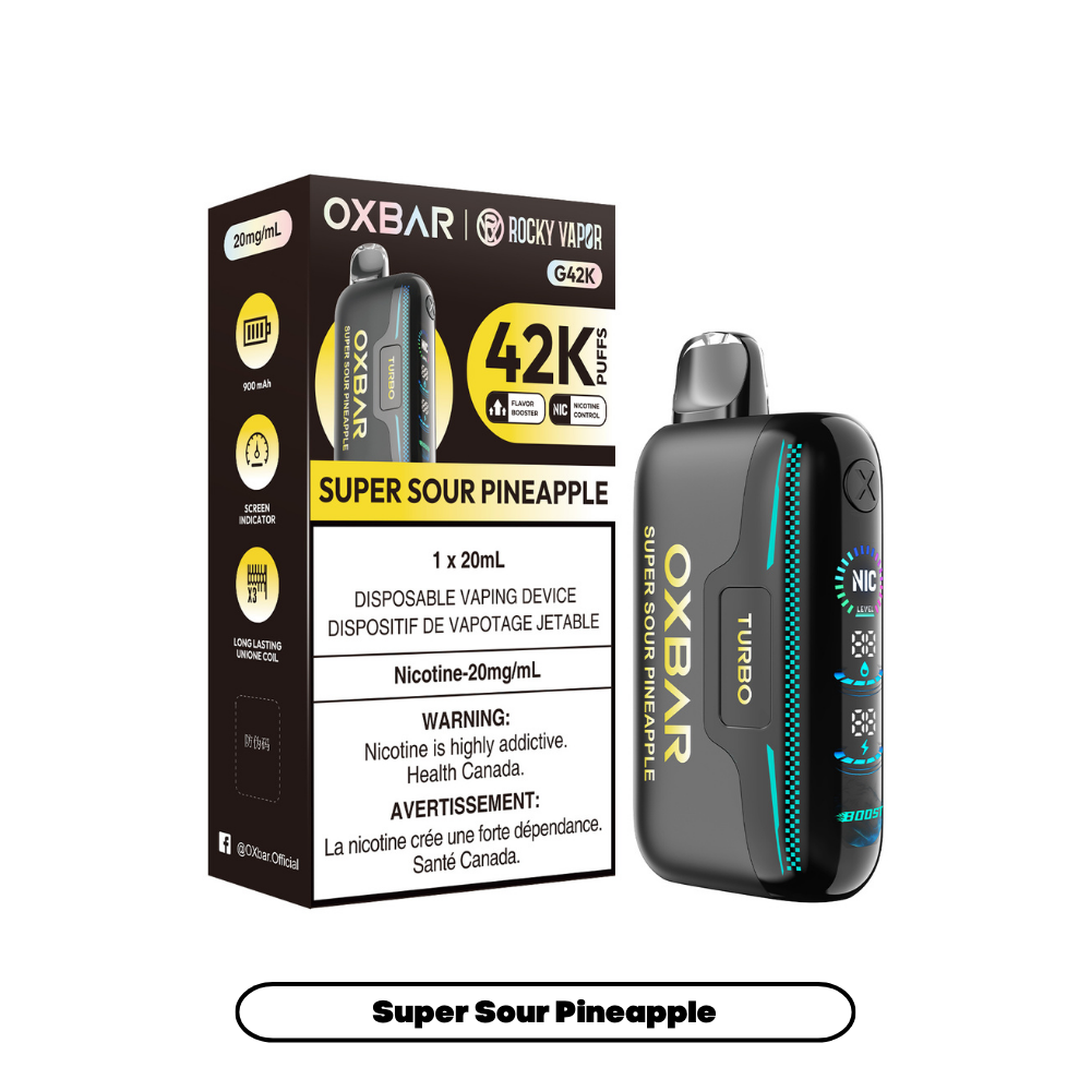 Super Sour Pineapple - Rocky Vapor OXBAR G42K - 20mg - 4pc/box - [ON]