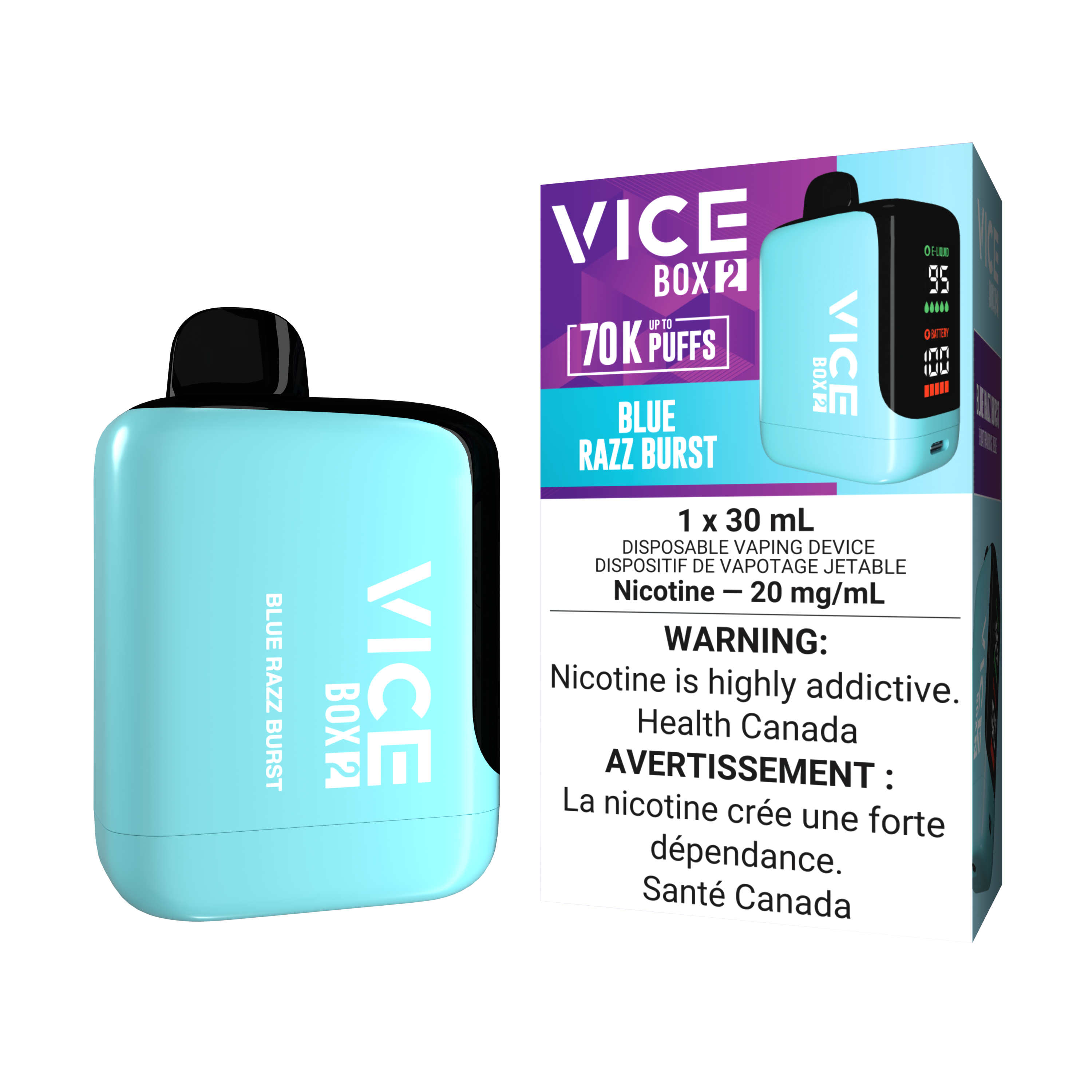 Blue Razz Burst - Vice Box 2 - 20mg - 4pc/box - [ON]