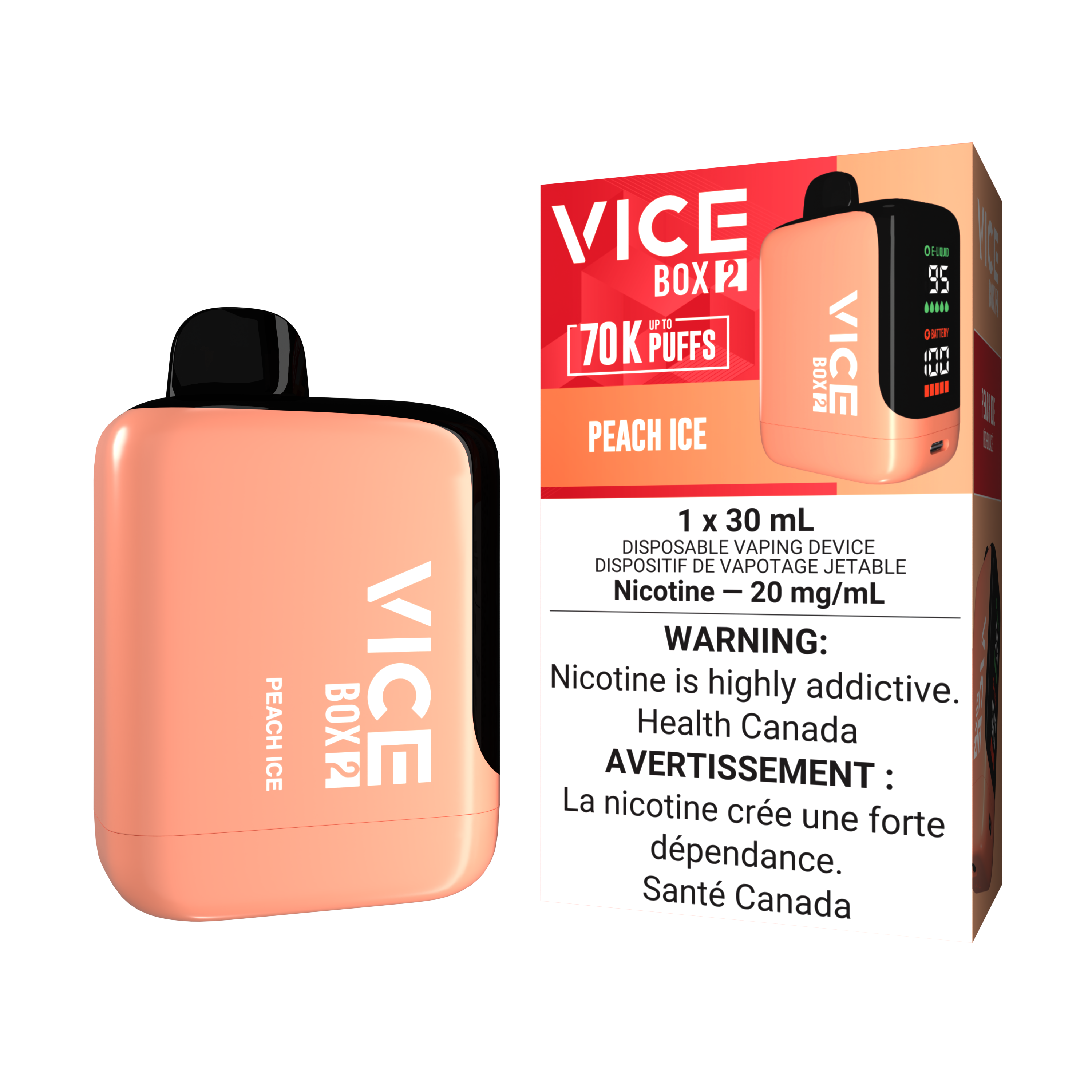Peach Ice - Vice Box 2 - 20mg - 4pc/box - [ON]