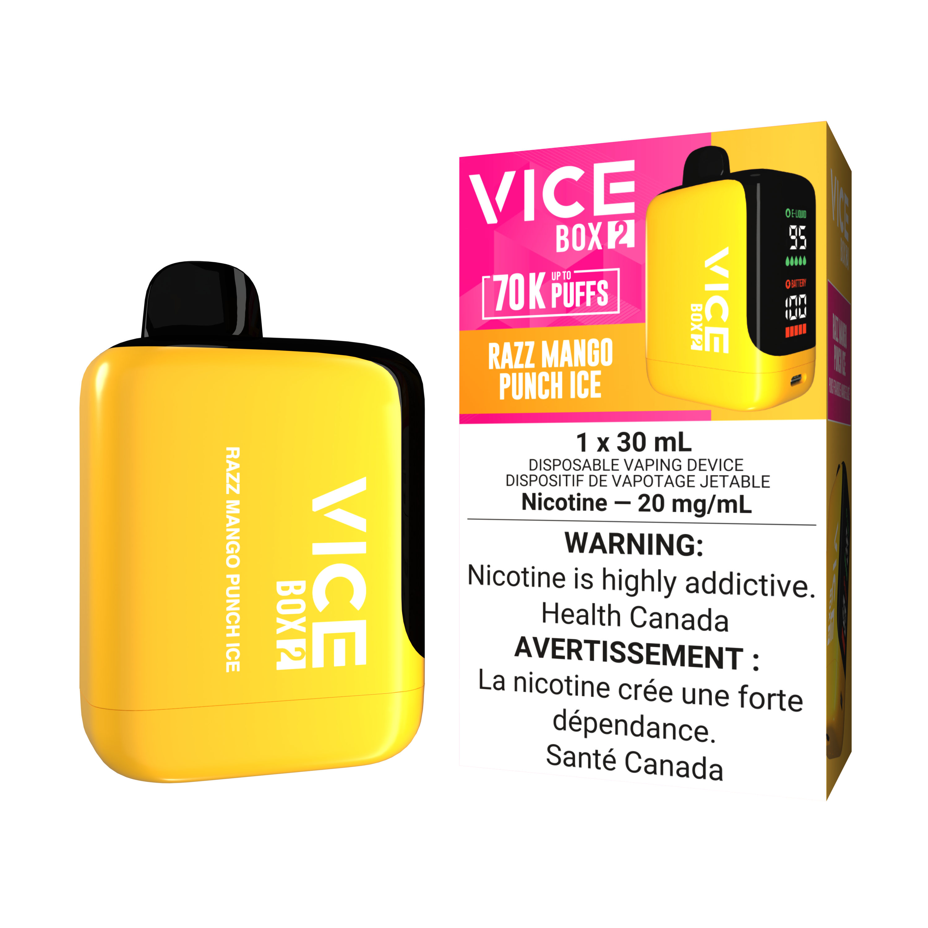 Razz Mango Punch Ice - Vice Box 2 - 20mg - 4pc/box - [ON]
