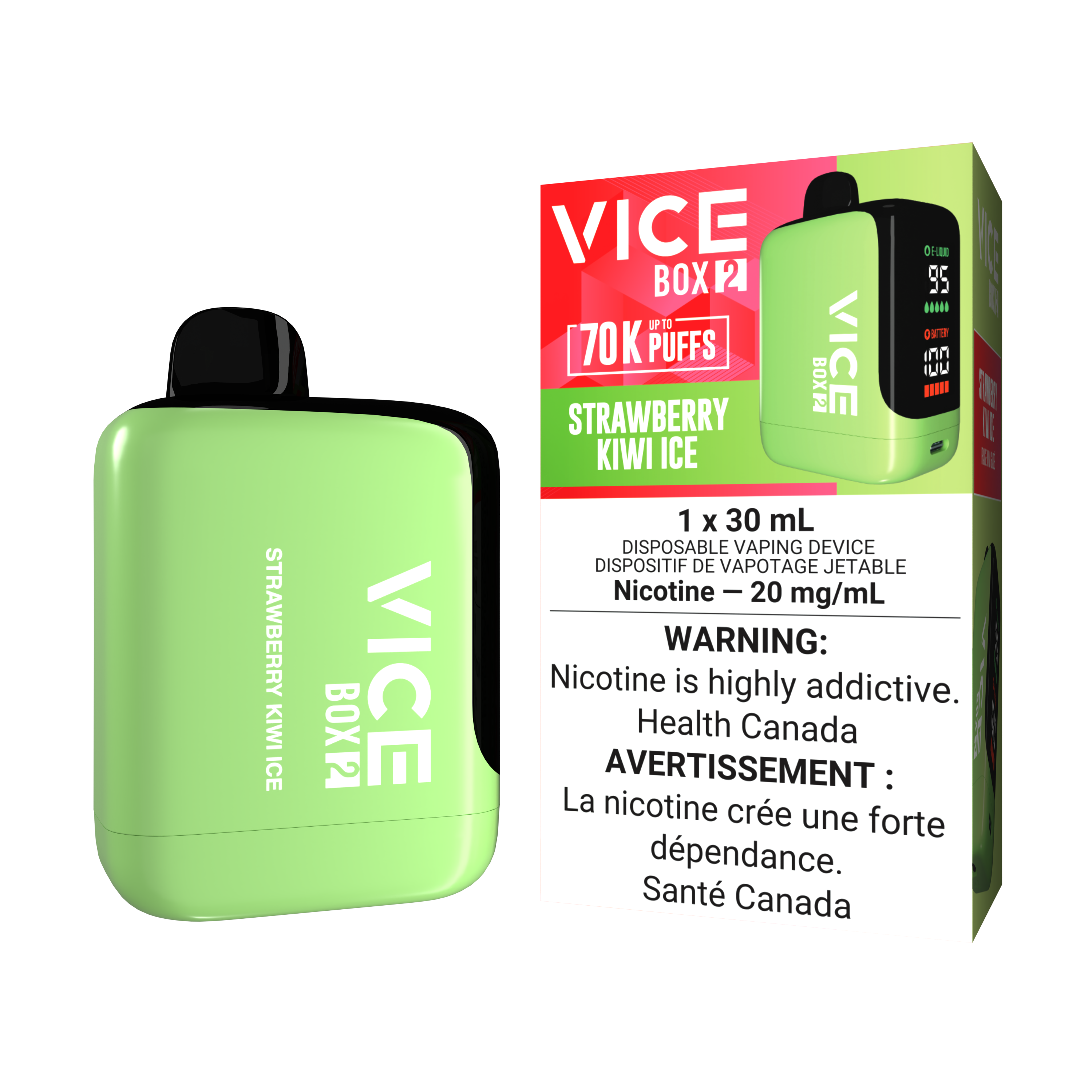 Strawberry Kiwi Ice - Vice Box 2 - 20mg - 4pc/box - [ON]