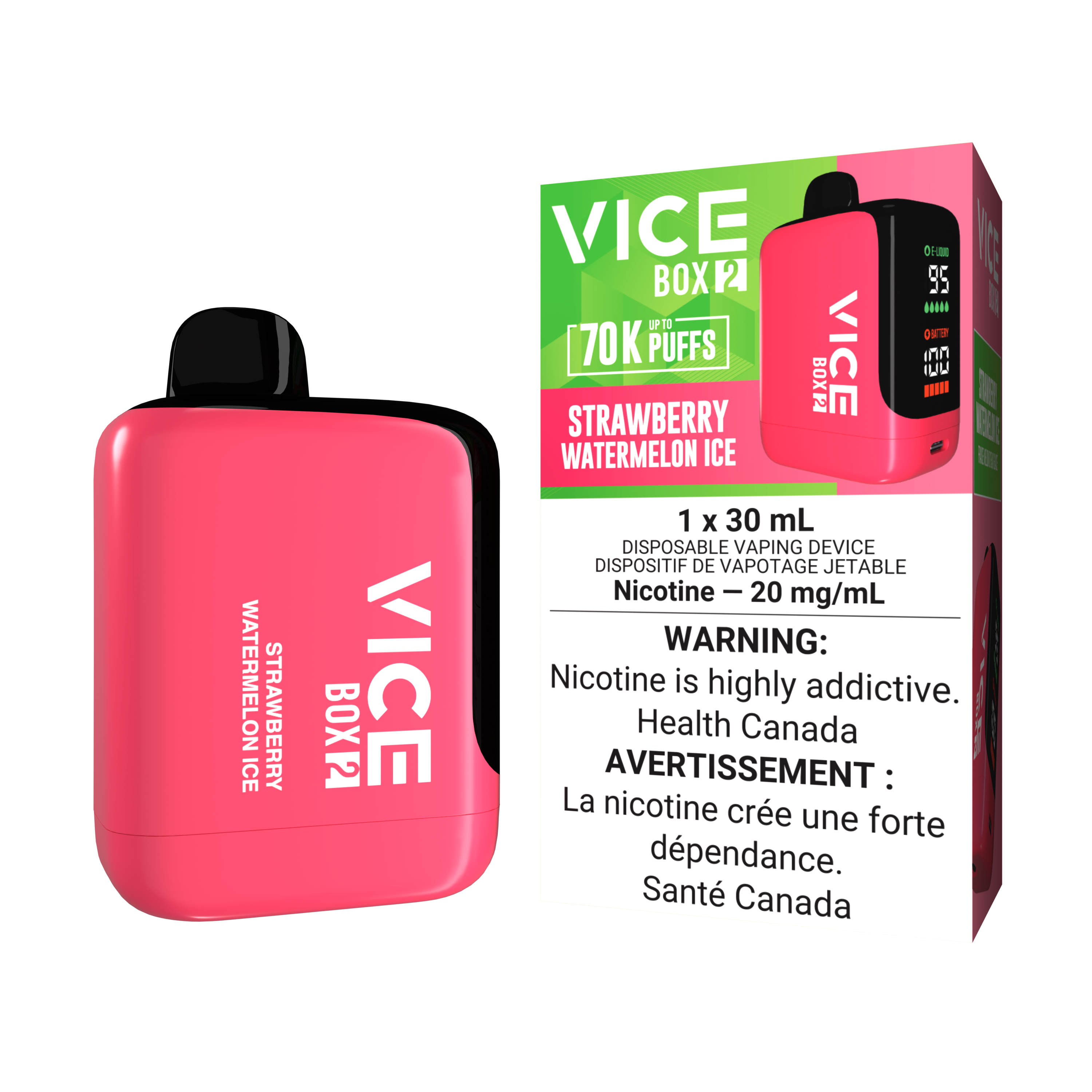 Strawberry Watermelon Ice - Vice Box 2 - 20mg - 4pc/box - [ON]