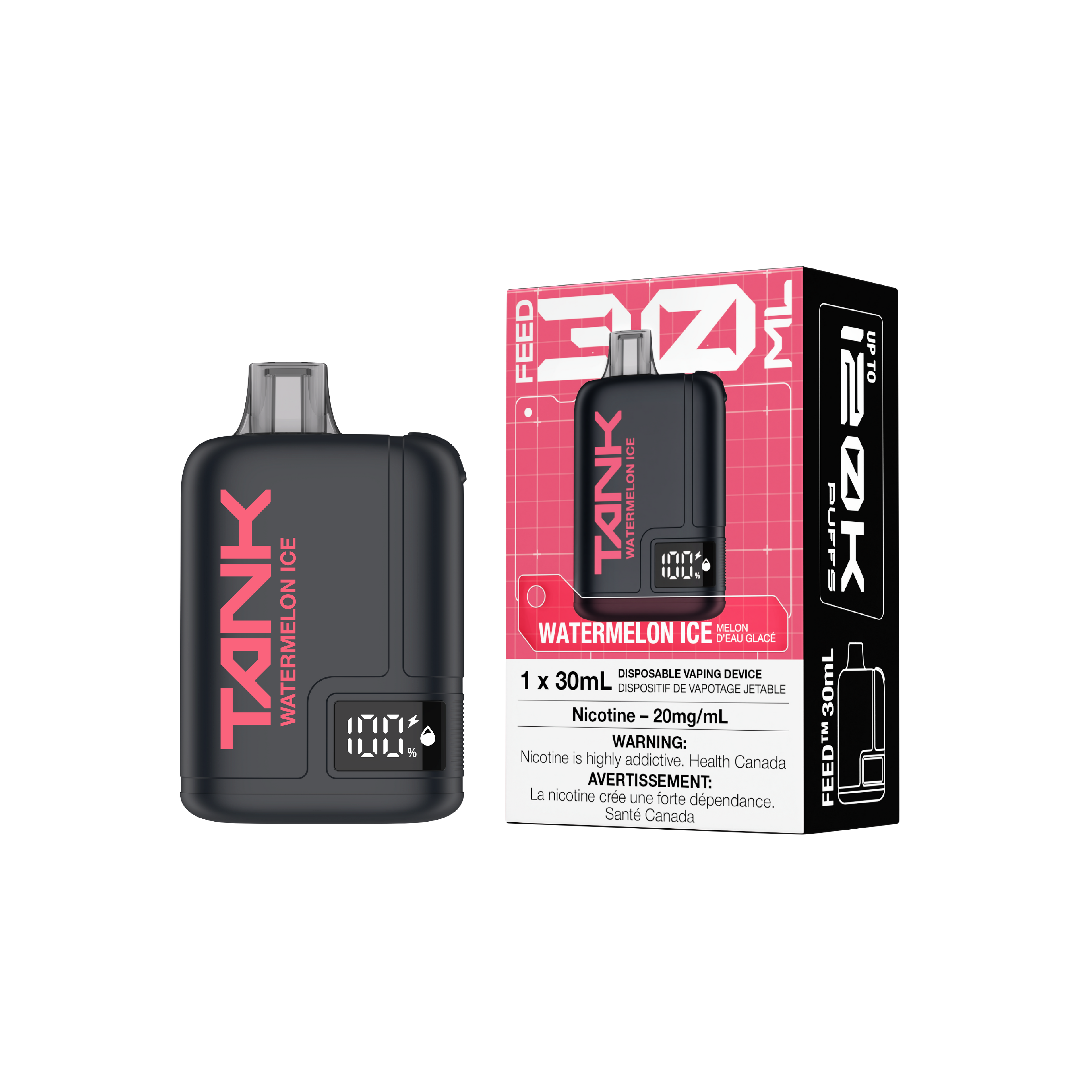 WATERMELON ICE - FEED Tank 120K Disposable Vape - 4ct - [ON]