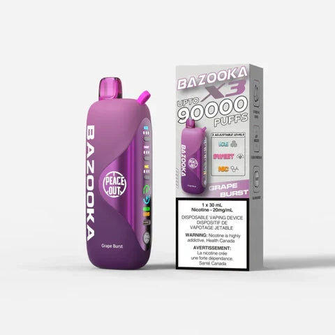 GRAPE BURST - Bazooka X3 - 90K  - Disposable - 5pcs/Box - [ON]