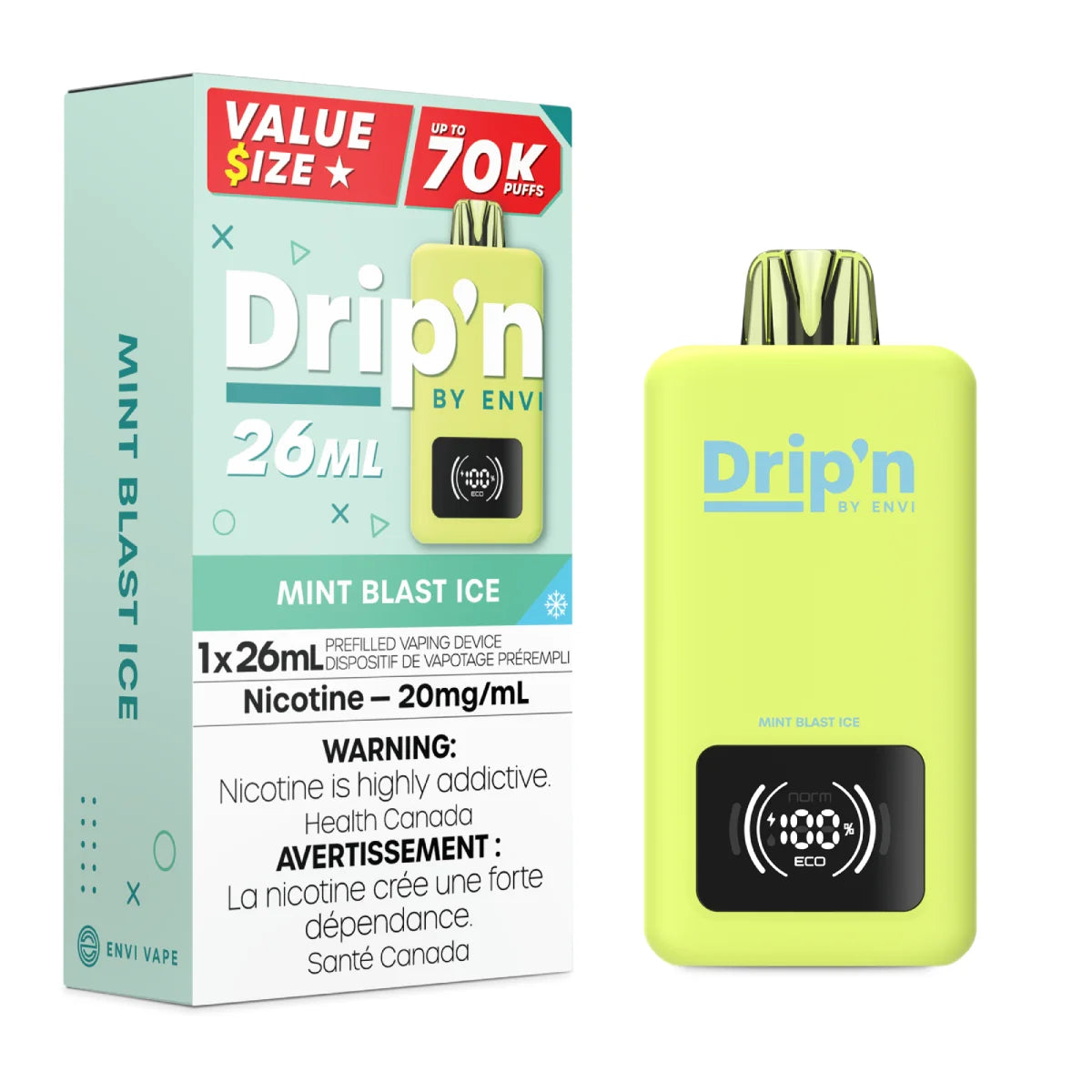 MINT BLAST ICE - Drip'n by Envi 26ml Disposable - 5pc/Carton [ON]