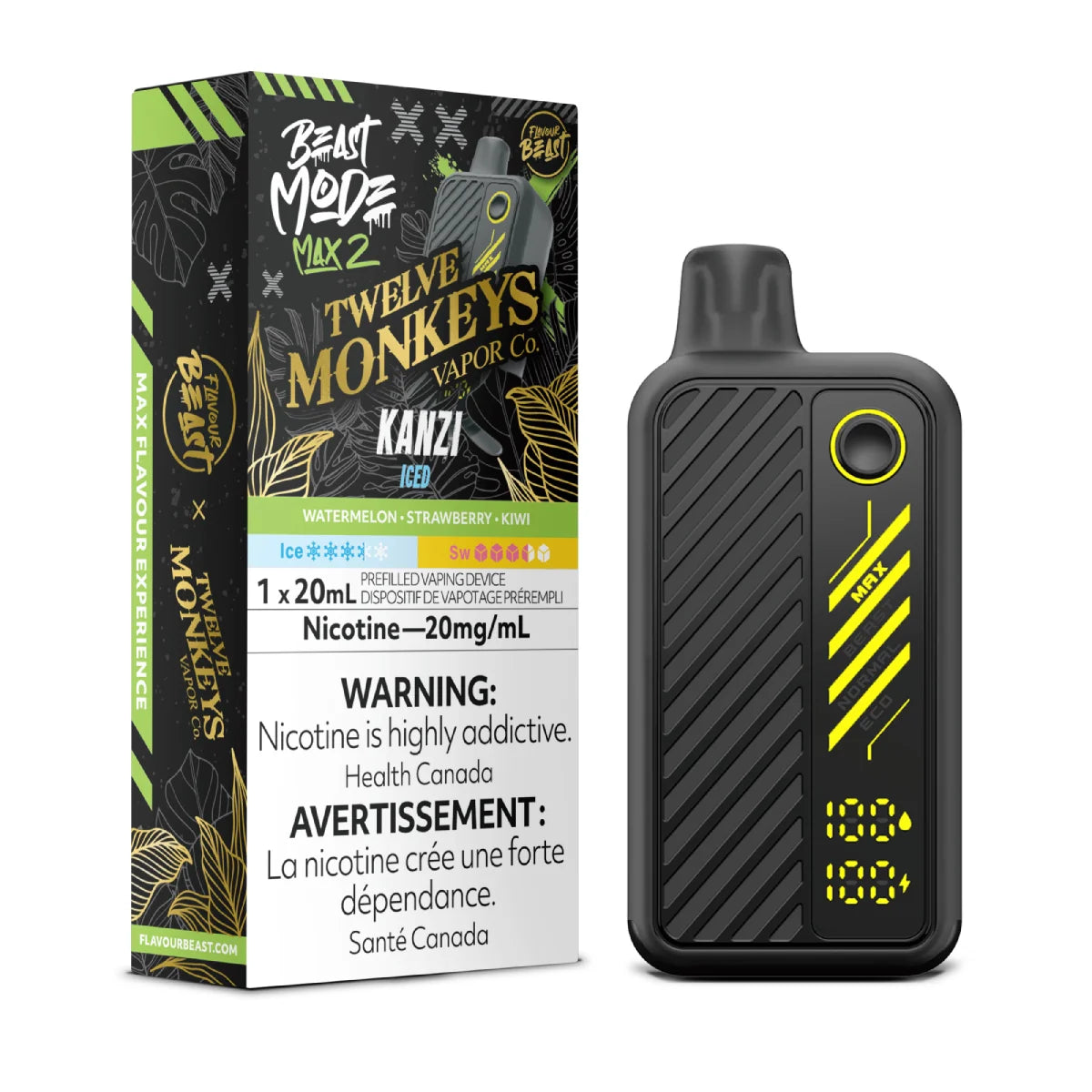 Kanzi Iced - Flavour Beast x 12M - Mode Max 2 50K  - 20MG - 5pc/Carton