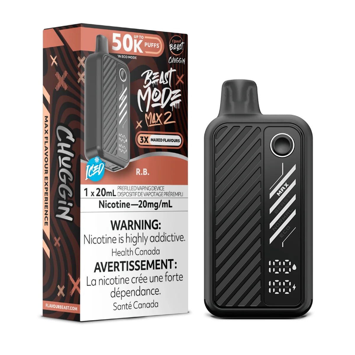 R.B. - Flavour Beast Mode Max 2 50K  - 20MG - 5pc/Carton