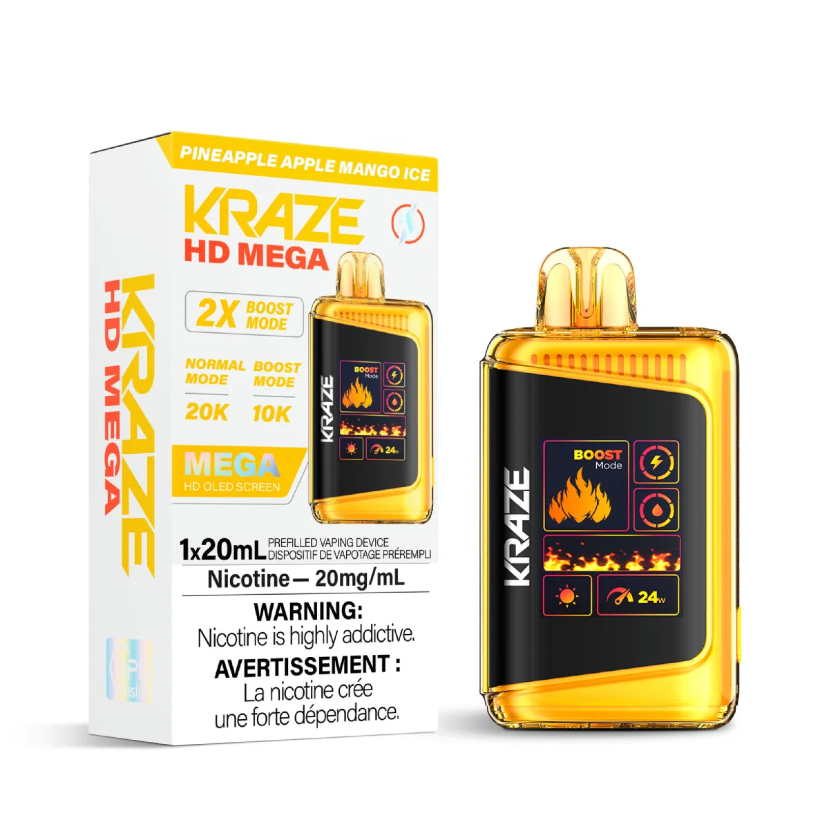 PINEAPPLE APPLE MANGO ICE - Kraze HD Mega - 5pc/Carton [ONTARIO]